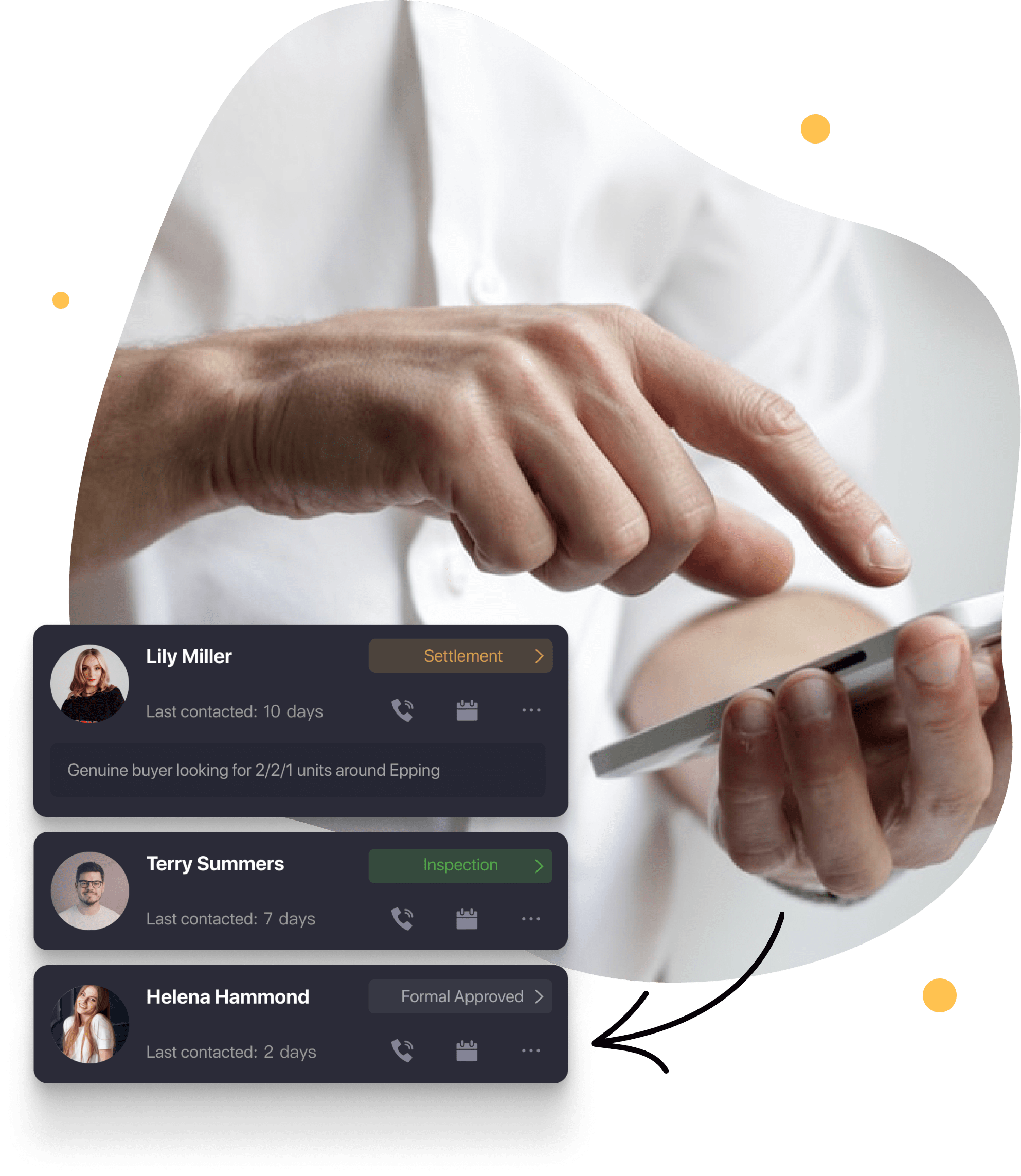 Arcanite contact management screen